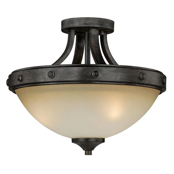 Vaxcel Halifax 14.5″ Semi-Flush Mount – Black Walnut – C0077
