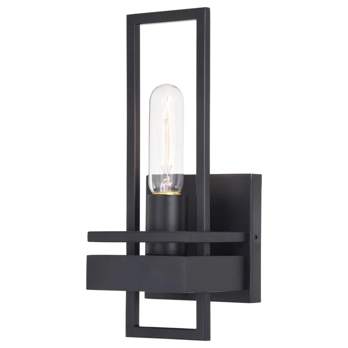 Vaxcel Marquis 1-LT Wall Sconce – Matte Black – W0345