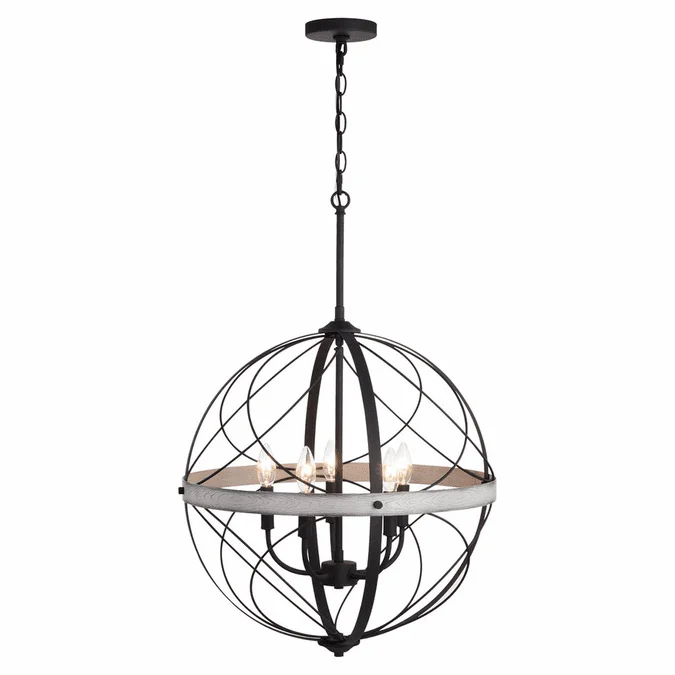Vaxcel P0355 Montclare Contemporary Textured Black and White Ash Pendant Lighting Fixture