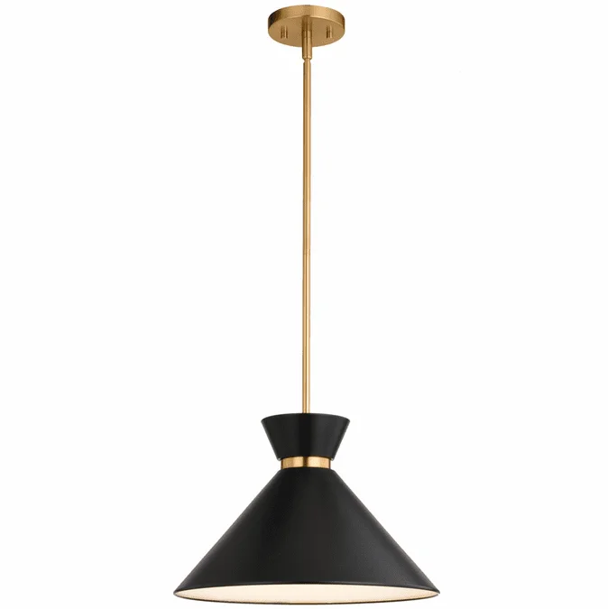 Vaxcel P0398 Racine Matte Black and Natural Brass Drop Ceiling Lighting