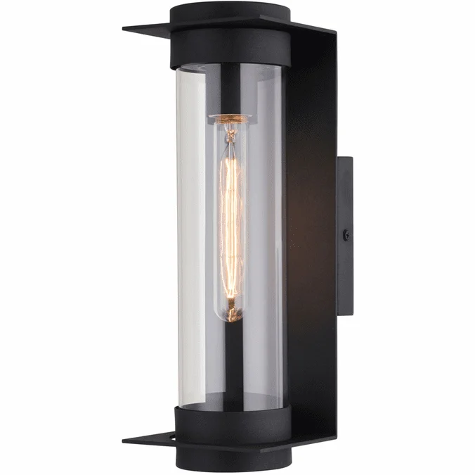 Vaxcel T0711 Brighton Park Modern Textured Black 14″ Outdoor Wall Lighting Fixture