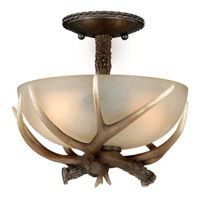 Vaxcel Yoho 12″ Semi-Flush Mount – Black Walnut – C0014