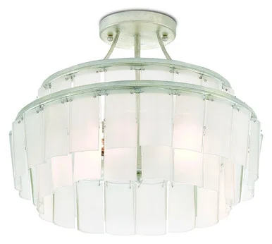 Vintner Collection Three Light Semi-Flush Mount in Contemporary Silver Leaf/Opaque White (142|9999-0030)