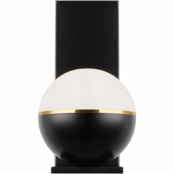 Visual Comfort Modern 700WSAKVBR-LED927 Akova Modern Matte Black/Natural Brass LED Wall Mounted Lamp