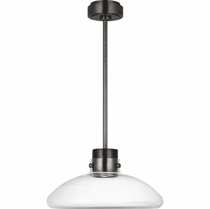 Visual Comfort Modern AKPD594WDBBZCE Morgan Contemporary Burnished Bronze with Clear Glass LED Drop Lighting