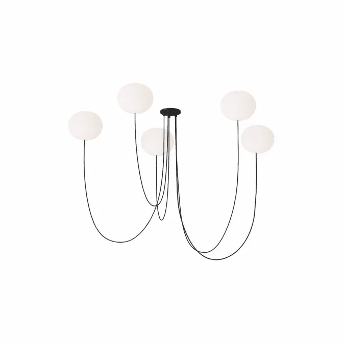 Visual Comfort Modern PBCH36427OPB Helium Contemporary Matte Black LED Chandelier Light