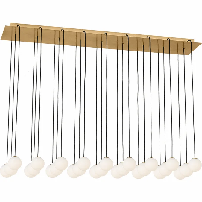 Visual Comfort Modern SLCH58727HAB Orbet Modern Hand Rubbed Antique Brass LED Island Light Fixture