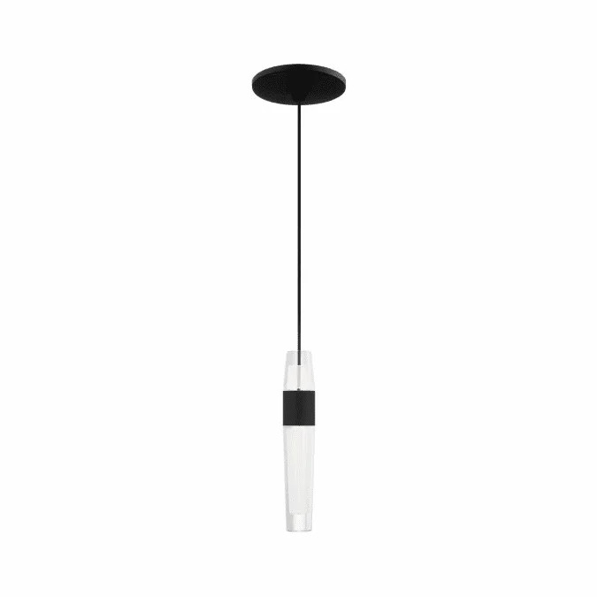 Visual Comfort Modern SLPD39727B Lassell Modern Nightshade Black LED Mini Drop Ceiling Light Fixture