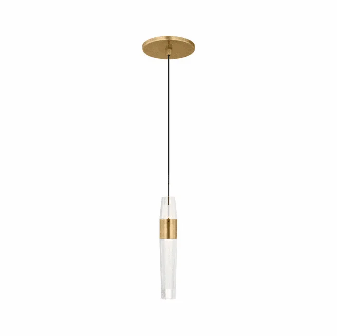 Visual Comfort Modern SLPD39727NB Lassell Contemporary Natural Brass LED Mini Pendant Lamp