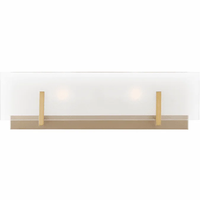 Visual Comfort Studio 4430802-848 Syll Contemporary Satin Brass 2-Light Bathroom Lighting Fixture