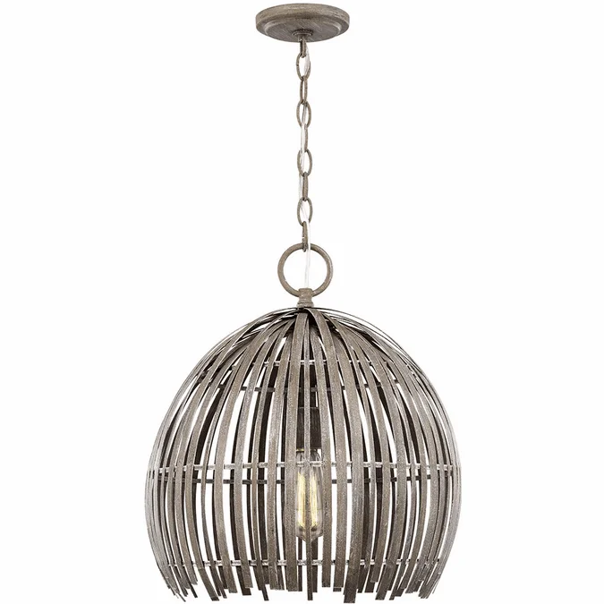 Visual Comfort Studio 6622701-872 Hanalei Contemporary Washed Pine 16″ Drop Lighting Fixture