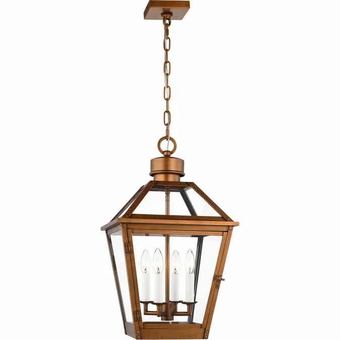 Visual Comfort Studio CO1424NCP Hyannis Traditional Natural Copper Outdoor Drop Ceiling Light Fixture