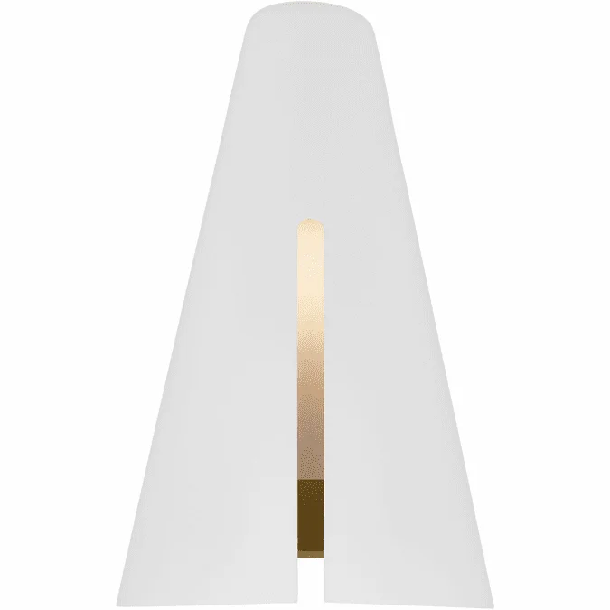 Visual Comfort Studio KW1141MWTBBS-L1 Cambre Modern Matte White and Burnished Brass LED Wall Lighting Fixture