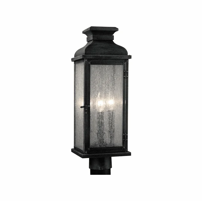 Visual Comfort Studio OL11107DWZ Pediment Modern Dark Weathered Zinc Exterior Lighting Post Light