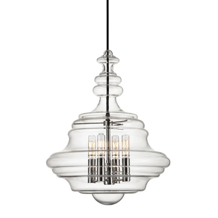 Washington 4-Light Lantern in Polished Nickel 15.5L x 15.5W x 20H