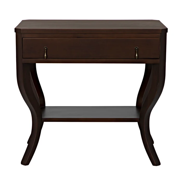 weldon side table, distressed brown