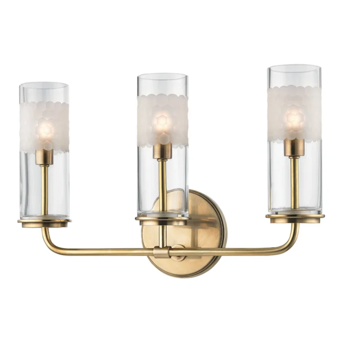 Wentworth 3-Light Bath and Vanity in Aged Brass 16.25L x 16.25W x 10.25H