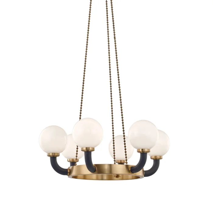 Werner 6-Light Chandelier in Aged Brass/Black 34.5L x 34.5W x 13H