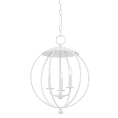Wesley Three Light Lantern in White Plaster (70|9117-WP)