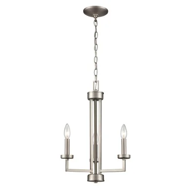 West End Three Light Chandelier in Brushed Nickel (45|CN240322)