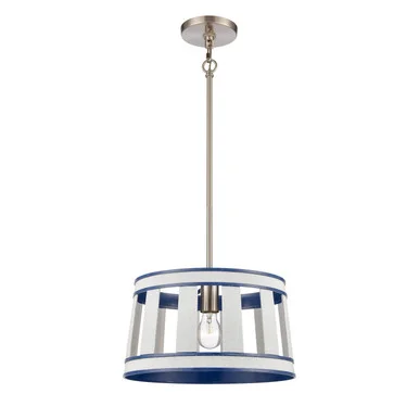 White Burlap One Light Pendant in Ocean Blue (45|63117/1)