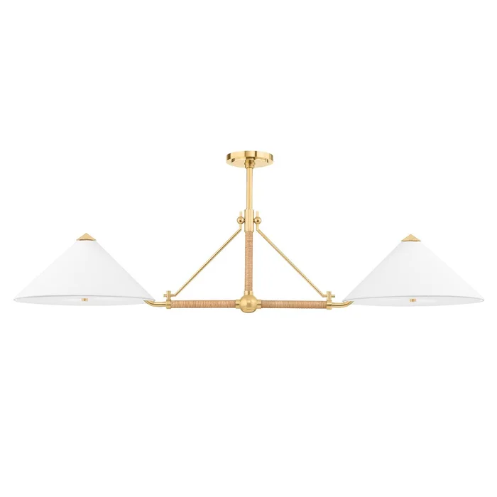 Williamsburg Four Light Island Pendant in Aged Brass (70|1057-AGB)