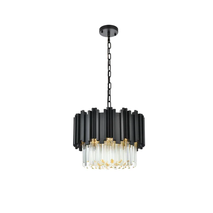 willow 16 inch chandelier in black