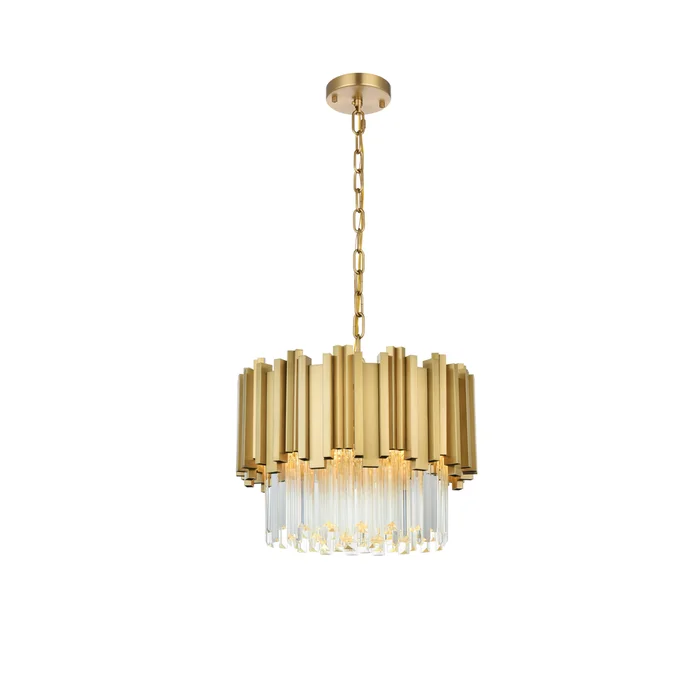 willow 16 inch chandelier in satin gold
