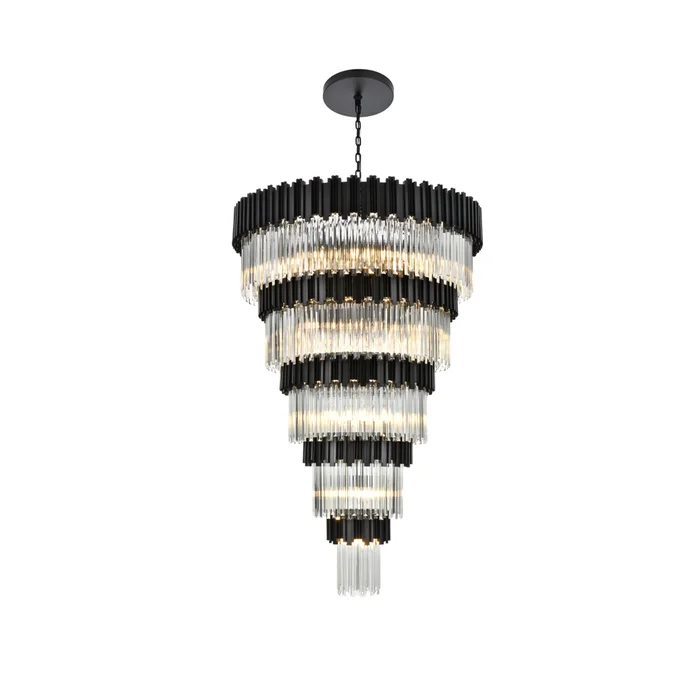 willow 48 inch chandelier in black