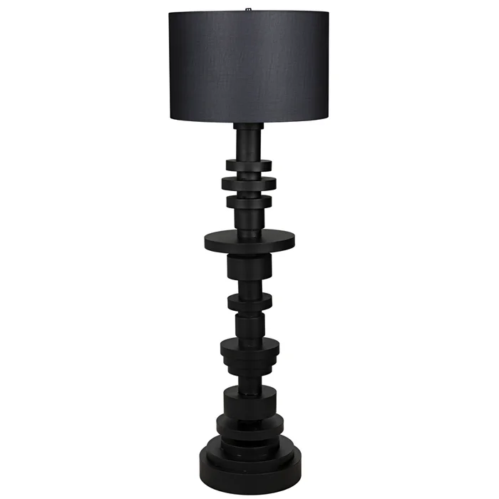 wilton floor lamp with shade, black steel