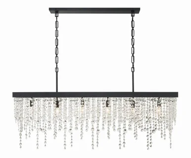 Winham Six Light Chandelier in Black Forged (60|WIN-617-BF-CL-MWP)
