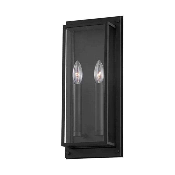 Winslow Wall Sconce 2-Light Outdoor LED in Textured Black 7.5L x 7.5W x 17.5H