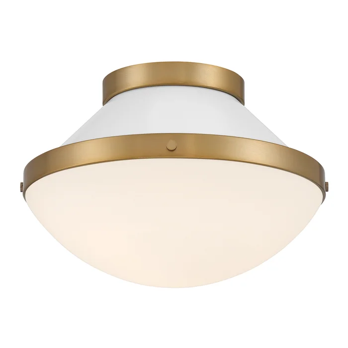 xander 1 light vibrant gold + white flush mount