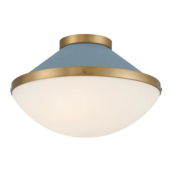 xander 2 light vibrant gold + blue flush mount