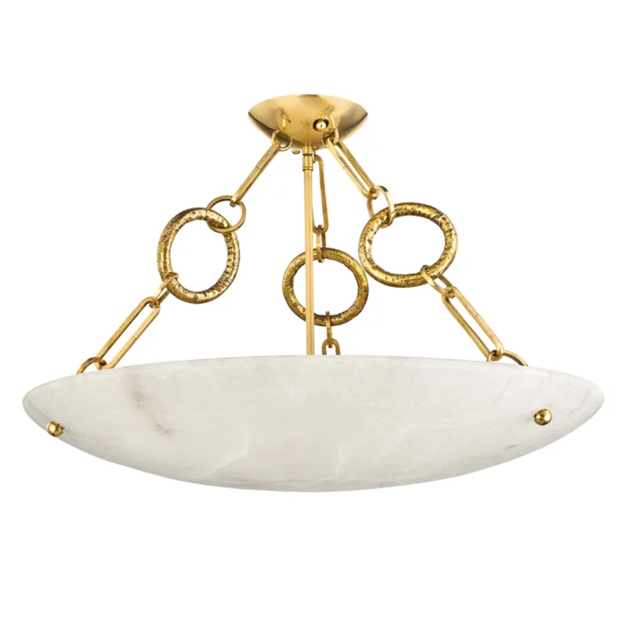 Yadira 6-Light Semi Flush in Vintage Brass 26L x 26W x 16.75H