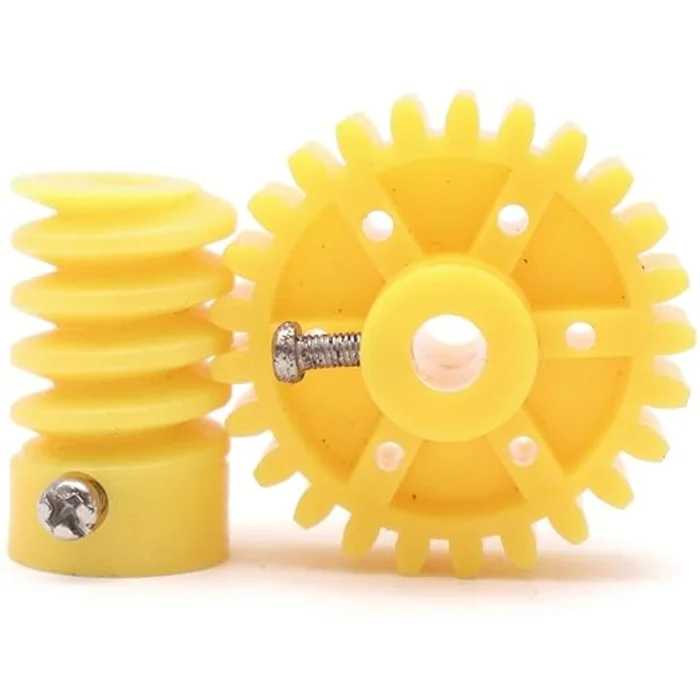 Yellow Plastic Spur And Worn Gear For DC Motor DIY Model Toys 25 Tooth + 6 TOOTH