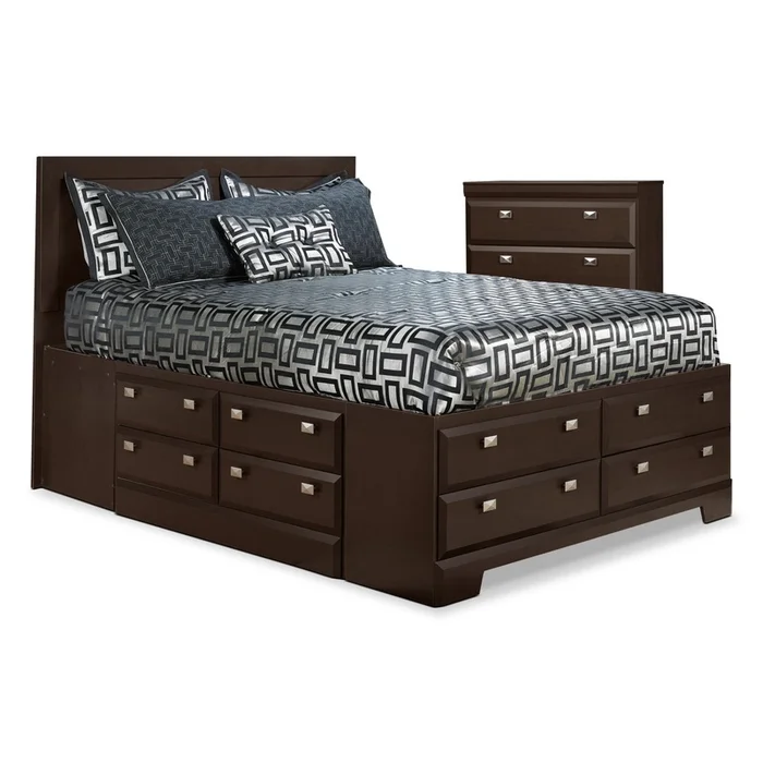 Yorkdale 4-Piece Queen Storage Bed and Chest Package|Ensemble Yorkdale 4 pices avec grand lit de rangement et commode verticale