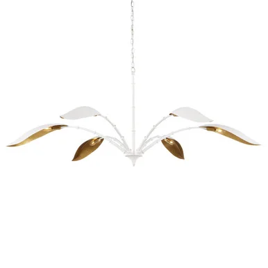 Yuriko Collection Six Light Chandelier in Gesso White/Contemporary Gold Leaf (142|9000-0974)