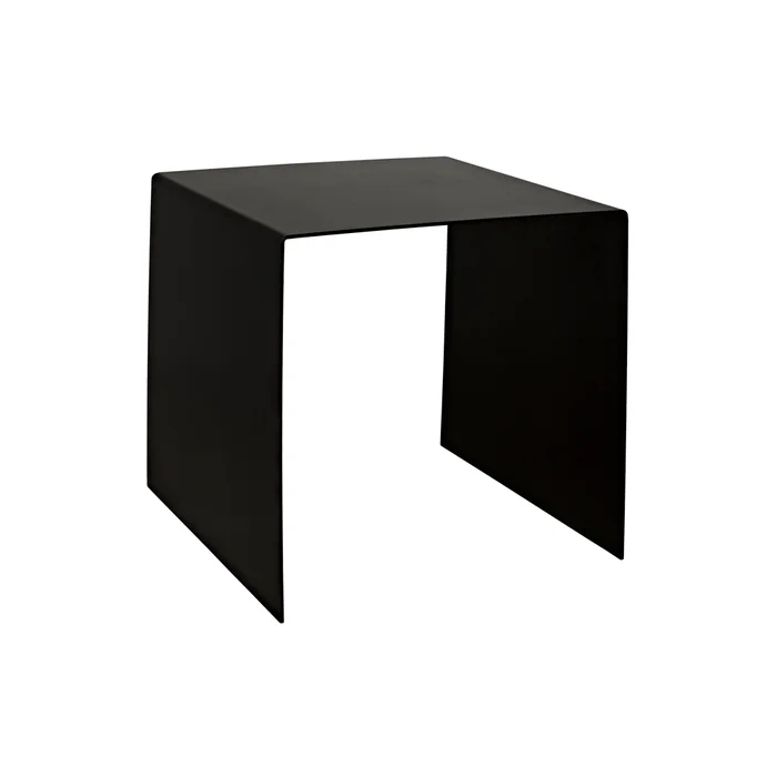 yves side table, medium, black steel