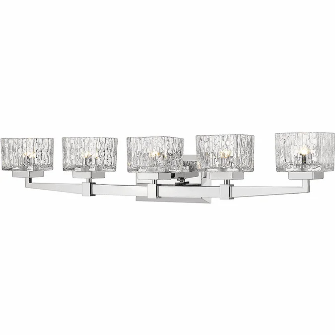 Z-Lite 1927-5V-CH Rubicon Contemporary Chrome Halogen 5-Light Bath Light Fixture