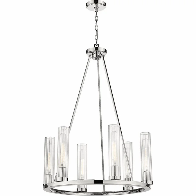 Z-Lite 3031-6PN Beau Contemporary Polished Nickel 26″ Chandelier Light