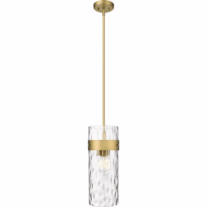 Z-Lite 3035P9-RB Fontaine Contemporary Rubbed Brass 9″ Mini Hanging Pendant Light