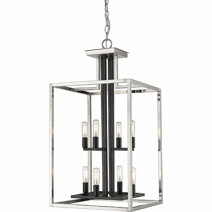 Z-Lite 456-8BN-BK Quadra Modern Brushed Nickel + Black 15″ Foyer Lighting Fixture
