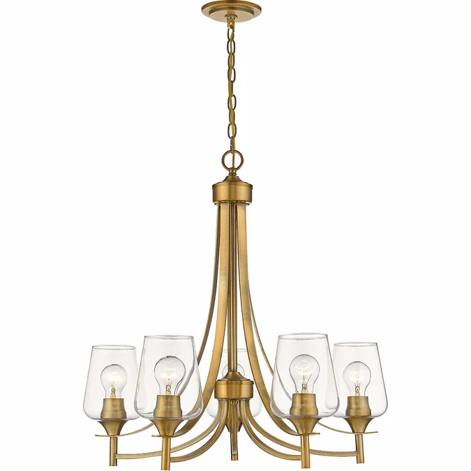 Z-Lite 473-5OBR Joliet Olde Brass Lighting Chandelier