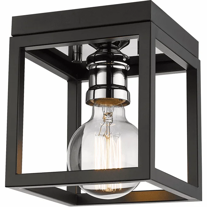Z-Lite 480F1-MB-CH Kube Contemporary Matte Black / Chrome Overhead Lighting