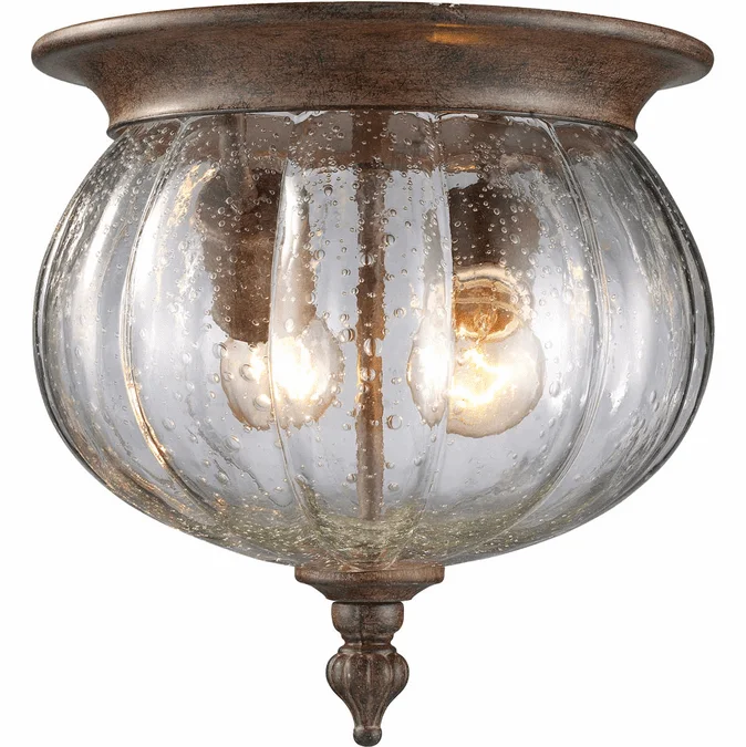 Z-Lite 516F-WB Belmont Traditional Weathered Bronze 10″ Wide Exterior Ceiling Light Fixture