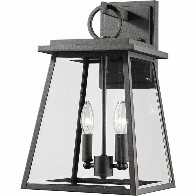 Z-Lite 521M-BK Broughton Black 10″ Outdoor Wall Light Sconce