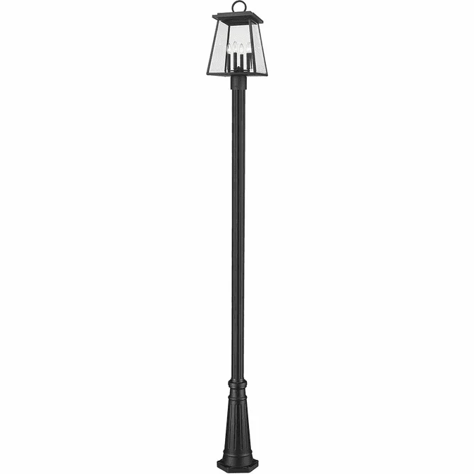 Z-Lite 521PHBR-519P-BK Broughton Black Outdoor Post Light Fixture