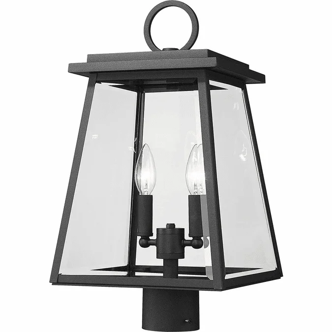 Z-Lite 521PHMR-BK Broughton Black Exterior Post Light Fixture