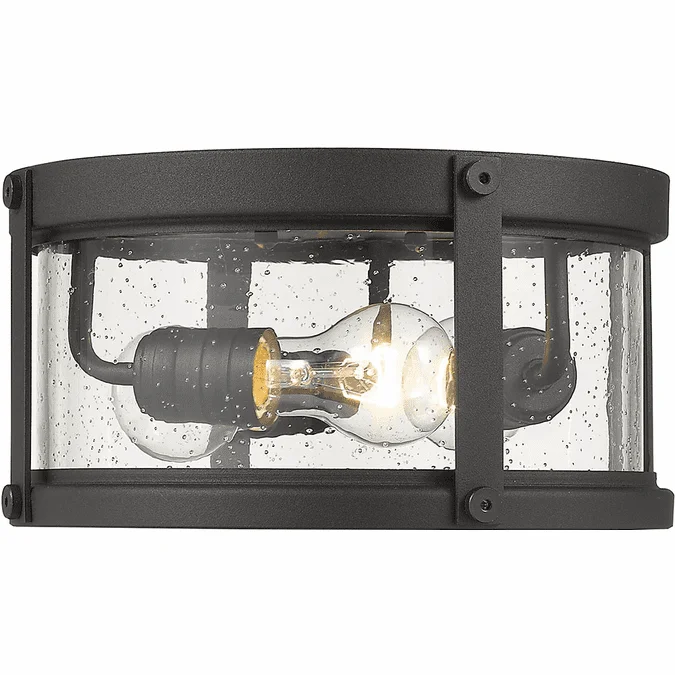 Z-Lite 569F-BK Roundhouse Contemporary Black Outdoor Flush Mount Light Fixture